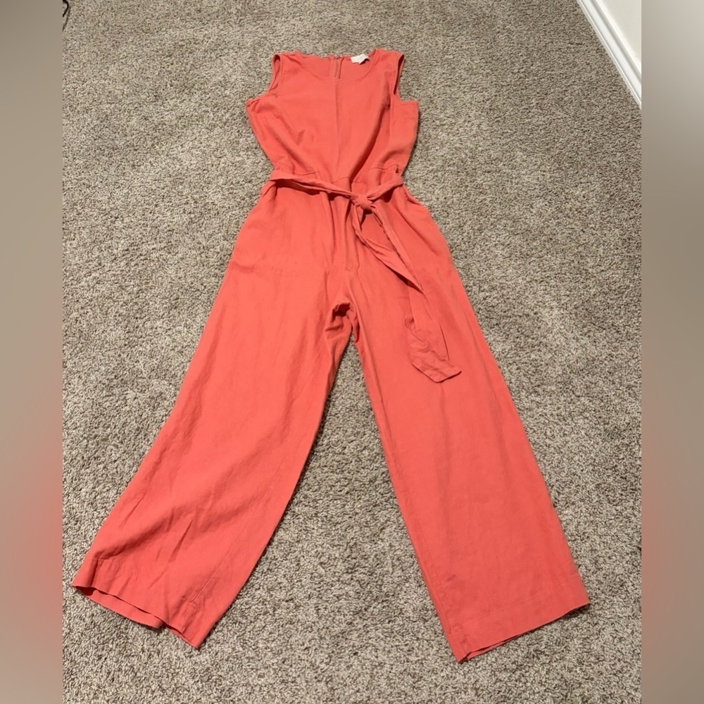 LOFT Sleeveless Red Jumpsuit